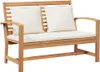 vidaXL Bank Braun und Creme 110 x 66 x 76 cm Massivholz Produktbild-Vorschau 1