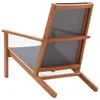 Garten-Loungestuhl Grau Eukalyptus Massivholz und Textilene Produktbild-Vorschau 4