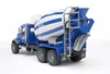 A blue and white cement mixer truck. Podgląd zdjęcia produktu