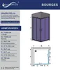 Diagrams and text detailing the dimensions and specifications of a shower cabin. Produktbild-Vorschau