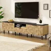 Merax TV-Lowboard mit 2 Türen in Mosaik-Design,  TV-Schrank Produktbild-Vorschau 3