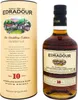 A bottle of Edradour 10 Years Highland Single Malt Scotch Whisky and its cylindrical packaging are shown against a white background. Produktbild-Vorschau