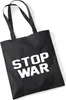 Huuraa Jutebeutel Stop War 10 Liter Black Baumwolle Tasche Produktbild-Vorschau 1
