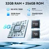 A marketing image showcasing the technical specifications of a smartphone, including RAM, ROM, and processor details, with a stylized circuit board graphic. Anteprima dell’immagine prodotto