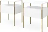 Two white nightstands with gold legs are shown against a white background. Produktbild-Vorschau