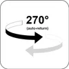 Icon indicating a 270-degree rotation with auto-return. Produktbild-Vorschau