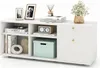 A white storage cabinet with multiple shelves and drawers, decorated with various items. Anteprima dell’immagine prodotto