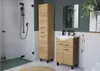 A modern bathroom with a shower, vanity, and storage cabinet. Náhled obrázku produktu