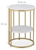 Table d'appoint Relaxdays aspect marbre, 2 étagères, pour Voir les images du produit 4