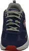 A close-up, front-facing view of a navy blue Skechers athletic shoe. Anteprima dell’immagine prodotto