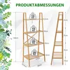 COSTWAY Leiterregal Bambus, 4 Ebenen Bücherregal, Produktbild-Vorschau 3