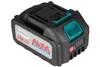 A black and green battery pack for a power tool, shown from a slightly elevated side angle on a white background. Produktbild-Vorschau
