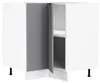A white corner kitchen cabinet with a gray door is shown against a white background. Podgląd zdjęcia produktu