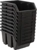 A stack of black plastic storage bins. Anteprima dell’immagine prodotto