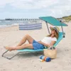 Sonnenliege mit Rädern mit Dach Klappliege Verstellbare Produktbild-Vorschau 3
