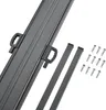 A product shot of a retractable side awning and its accessories, including screws and support bars, against a white background. Produktbild-Vorschau