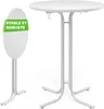 CASARIA® Table de bar blanche ronde Ø70 cm pliable haute de Voir les images du produit 1