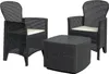 A set of outdoor furniture, including two chairs and a table, displayed against a white background. Produktbild-Vorschau