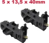 Two black plastic motor brushes with gold metal contacts are shown against a white background. Produktbild-Vorschau