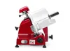 A red HENDI Aufschnittmaschine Profi Line 250 slicer is shown from the side against a white background. Produktbild-Vorschau