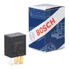 A Bosch micro-relay and its packaging are displayed against a white background. Produktbild-Vorschau