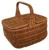 Picknickkorb aus Weide mit Deckel Braun 43x30x38 cm Produktbild-Vorschau 1