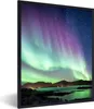 MuchoWow® Gerahmtes Poster Nordlicht - Grün - Lila - Produktbild-Vorschau 1