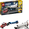 A LEGO Creator set box showing a space shuttle transporter, with smaller images of alternative builds. Voir les images du produit