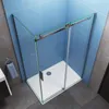 125x80x195cm Schiebetür 6mm NANO Duschwand Eckdusche Produktbild-Vorschau 2