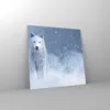 Bilder auf glas - Einteilig - Weiß Wolf Schnee - 70x70cm - Produktbild-Vorschau 4