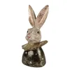 Clayre & Eef Figur Kaninchen 23 cm Weiß Goldfarbig Produktbild-Vorschau 5