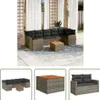 The Living Store 8-tlg. Garten-Sofagarnitur mit Kissen Grau Produktbild-Vorschau 1