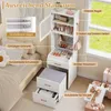 COSTWAY Ensemble coiffeur, coiffeuse avec tabouret, miroir Voir les images du produit 4