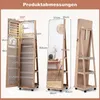 COSTWAY, šatňová skrinka s zrkadlom na kolieskach, Náhľad obrázku produktu 3