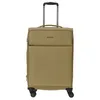 A khaki suitcase with a retractable handle and wheels, presented against a white background. Voir les images du produit