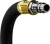 A close-up of a black pneumatic hose with a metal and brass fitting. Produktbild-Vorschau