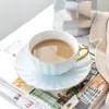 Porzellanbecher Blau 220ml Gold Edge Elegance Kaffee Produktbild-Vorschau 4