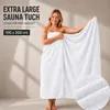 Komfortec Saunatuch 2er Set 100x200 cm XXL, 100% Baumwolle, Produktbild-Vorschau 4