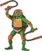 A toy action figure of Michelangelo from Teenage Mutant Ninja Turtles, holding nunchucks. Anteprima dell’immagine prodotto