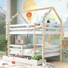A child's bedroom with a bunk bed decorated with fairy lights and cartoon characters on the wall. Náhled obrázku produktu