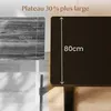 Comparison of two table sizes, highlighting the larger size. Voir les images du produit