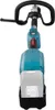 A close-up, front-facing view of a cordless string trimmer's handle and battery compartment. Náhled obrázku produktu