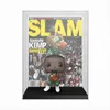 A Funko Pop! figure of Shawn Kemp in a display case, with a Slam magazine cover featuring him in the background. Náhled obrázku produktu