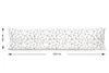 A long pillow with a floral pattern is shown horizontally with measurement indicators. Produktbild-Vorschau