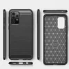 Multiple views of a black smartphone case with a carbon fiber texture. Produktbild-Vorschau