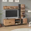 Merax TV Wohnwand Set mit Vitrine und Regal, Mediawand mit Produktbild-Vorschau 2