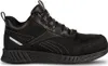 A black Reebok safety boot is shown from the side against a white background. Produktbild-Vorschau