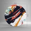 Wanduhr - Rund - Glasuhr - Abstraktion Graffiti Modern - Produktbild-Vorschau 3