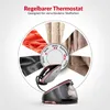A graphic illustrating fabric types and their corresponding heat settings for an iron. Produktbild-Vorschau