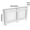 A white radiator cover with dimensions indicated by text overlays. Anteprima dell’immagine prodotto